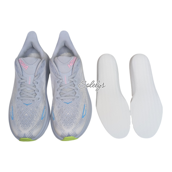 HOKA ONE ONE Clifton 9 Gull Sea Ice Blue Running Walking Sneaker Womens 9.5 WIDE - Picture 11 of 12